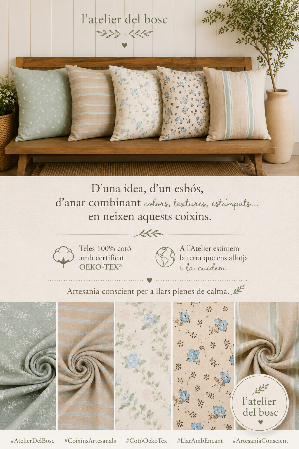 Fundas de cojín de algodón OEKO-TEX® artesanales