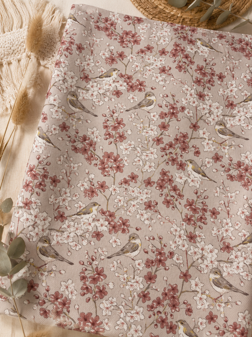 Cherry Blossom elastic GOTS fabric headband | Crossed or classic